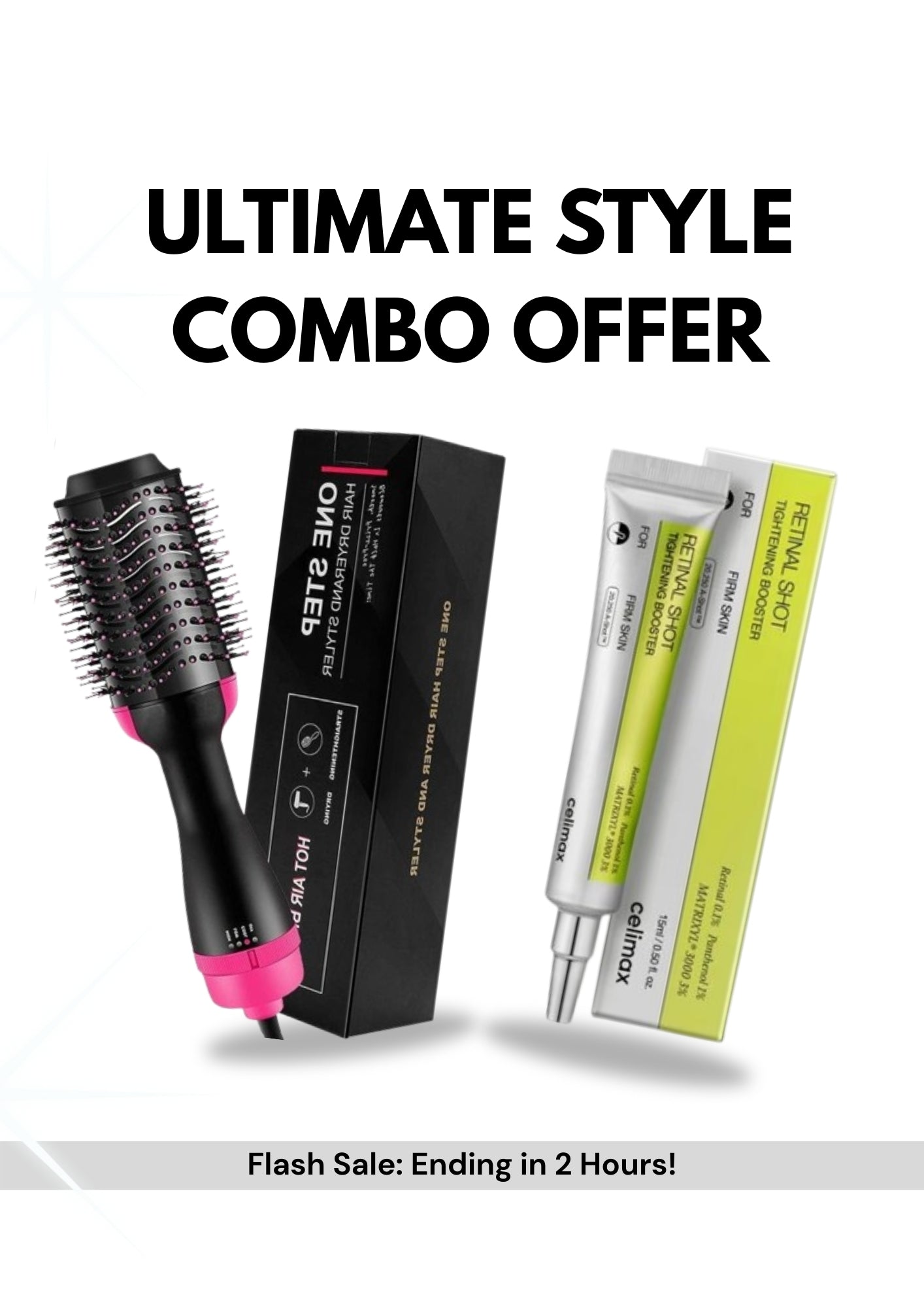 Ultimate Style Combo – One Step Hair Dryer & Celimax Retinal Shot