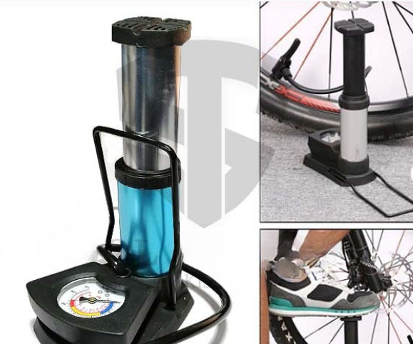 Foot And Hand Air Pump With Air Pressure Gauge – Fast Portable Car Bike And Cycle Inflator For Tyres, Balls And Inflatables