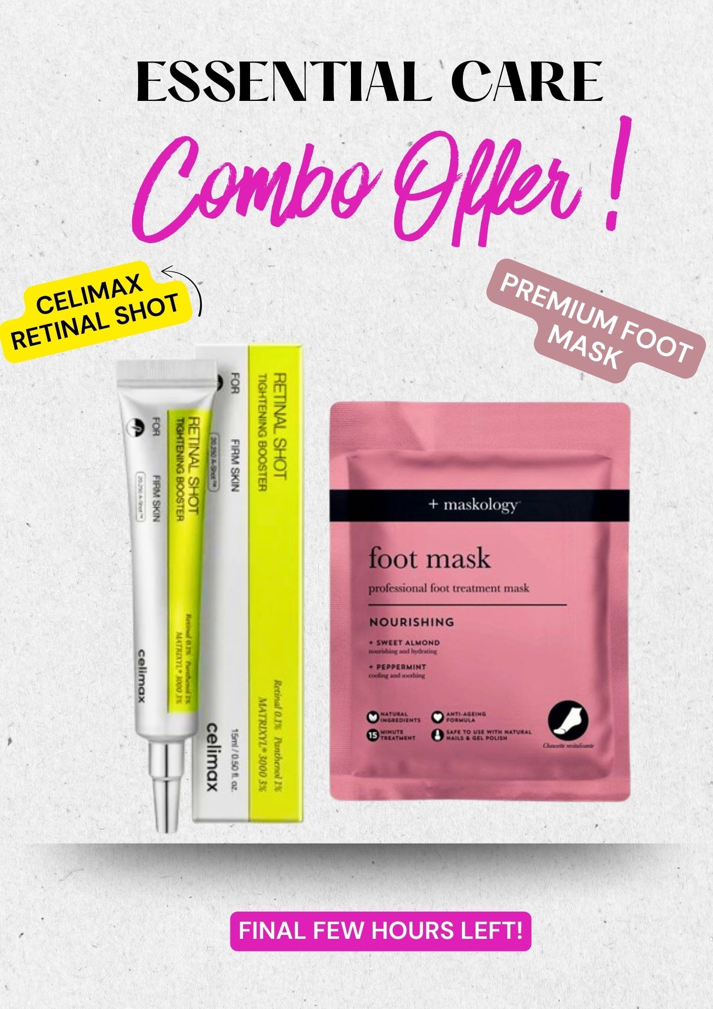Essential Care Combo – Celimax Retinal Shot + Premium Nourishing Foot Mask
